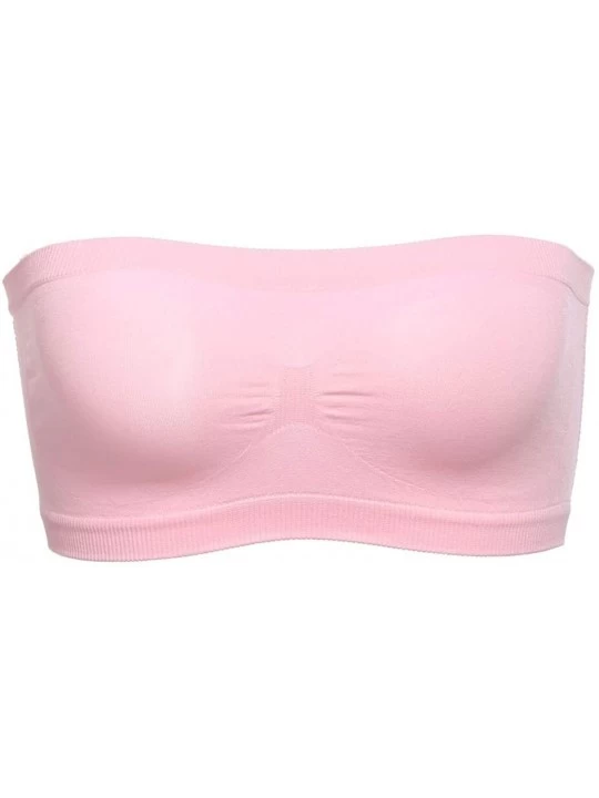 Women Basic Stretch Layer Strapless Seamless Solid Cropped Tube