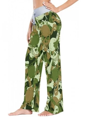 Bottoms Women's Pajama Pants Drawstring Wide Leg Lounge Trouser Sleepwear Pants - Color14 - CW1985KG6Q0 $26.84