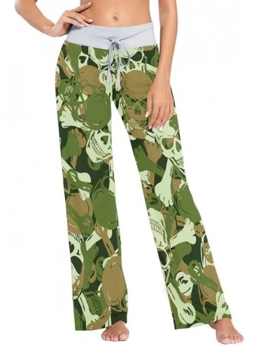 Bottoms Women's Pajama Pants Drawstring Wide Leg Lounge Trouser Sleepwear Pants - Color14 - CW1985KG6Q0 $26.84