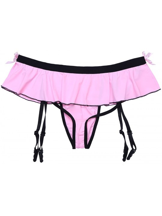 Mens Sissy Pouch Panties Garter Underwear Mooning Ruffle Skirted