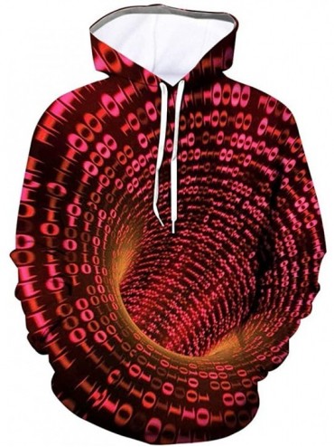 Shapewear Unisex Hoodies 3D Print Galaxy Pullover Hooded Sweatshirt Hoodies with Big Pockets - Red B - C419453A2NY $20.55