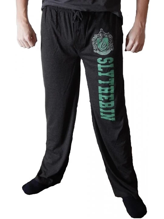 Sleep Sets Harry Potter Mens Graphite Heather Sleep Pants - Slytherin - CA126RJQKCV $17.48