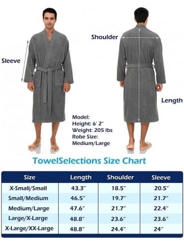 Robes Men's Robe- Turkish Cotton Terry Kimono Bathrobe - Alaskan Blue - CG18IL5ICOA $27.73