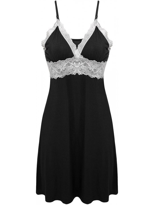 Sleepwear Womens Chemise Nightgown Full Slip Lace Lounge Dress ...