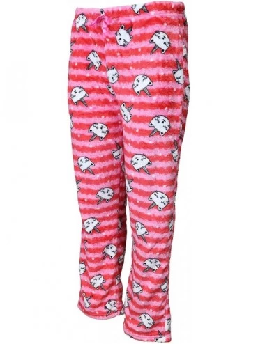 Bottoms Junior's Fuzzy Plush Pajama Pants - Pink Caticorn - C418Z9TQXUG $18.92