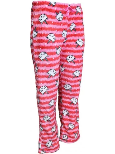 Bottoms Junior's Fuzzy Plush Pajama Pants - Pink Caticorn - C418Z9TQXUG $18.92