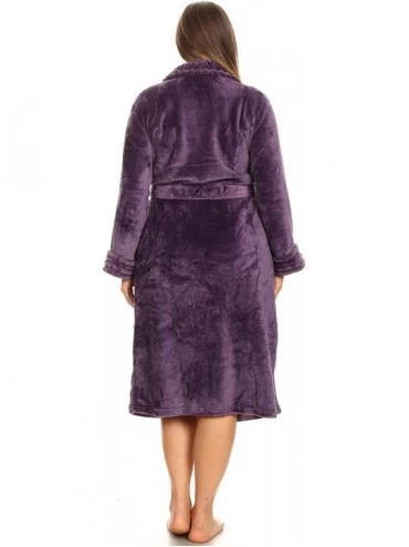 Robes Women's 099-04 Plus Size Super Soft Lounge Robe in Purple - 2XL/3XL - C818UZHHM02 $25.54