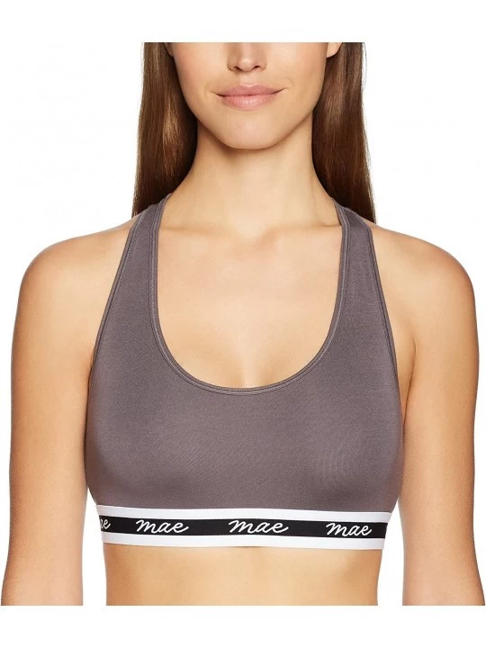 Bras Women's Racerback Mesh Modal Logo Elastic Bralette - Charcoal Grey - CF187CQ86IO $8.39