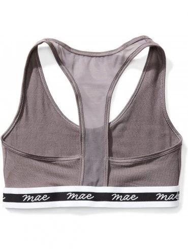 Bras Women's Racerback Mesh Modal Logo Elastic Bralette - Charcoal Grey - CF187CQ86IO $8.39