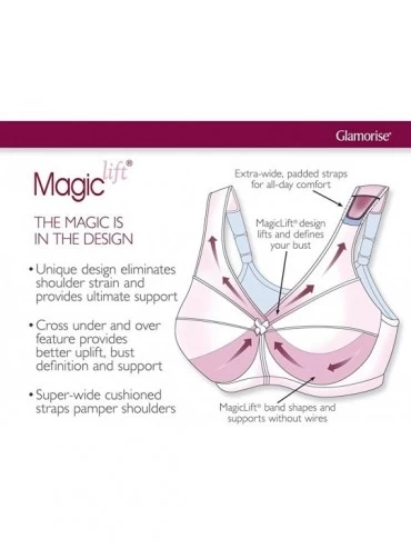 Bras Women's Full Figure MagicLift Front Close Support Bra 1200 - White - CQ111WL246B $34.73