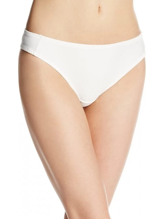 Panties Womens Petite-Plus-Size Seamless Microfiber Low-Rise Thong Panty - Ivory - CG11EO6P0GR $18.95