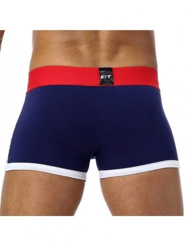 Boxer Briefs Men's Cotton Boxer Briefs Underwear Breathable Stretch Trunks 3 Pack - Black/Navy/Red - CR18ZE7RKWU $13.46