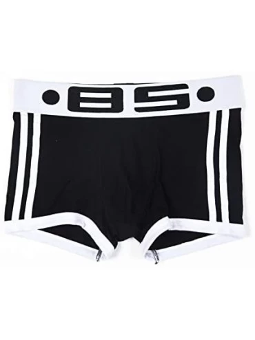 Boxer Briefs Men's Cotton Boxer Briefs Underwear Breathable Stretch Trunks 3 Pack - Black/Navy/Red - CR18ZE7RKWU $13.46