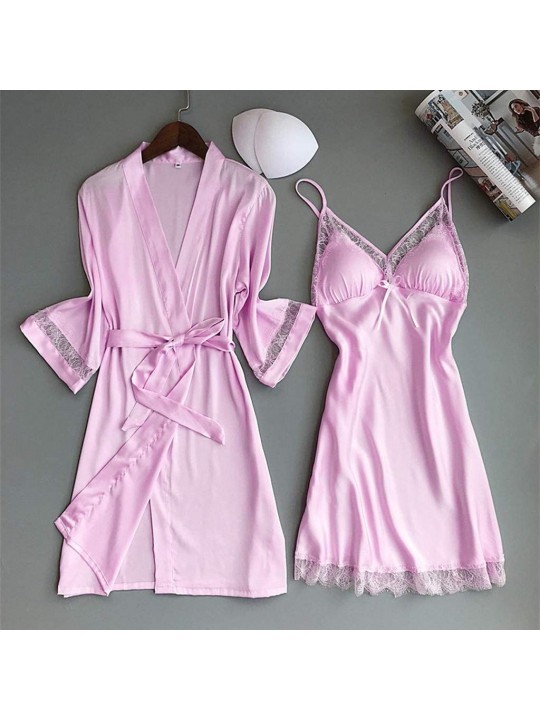 New Satin Silk Pajamas Nightdress Women Robes Underwear Sleepwear ...