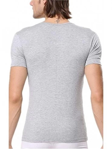 Undershirts Underwear Men's Micro Modal Slim Fit V-Neck T-Shirt - Gray - CD182WHIAN0 $17.91