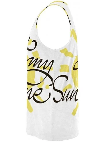 Undershirts Men's Muscle Gym Workout Training Sleeveless Tank Top Sunflowers and Leaves - Multi9 - C919CQ7OU4O $23.76