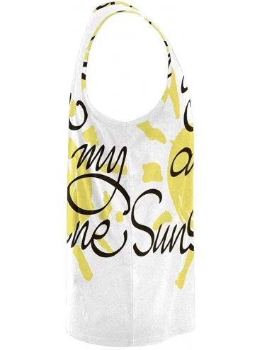 Undershirts Men's Muscle Gym Workout Training Sleeveless Tank Top Sunflowers and Leaves - Multi9 - C919CQ7OU4O $23.76