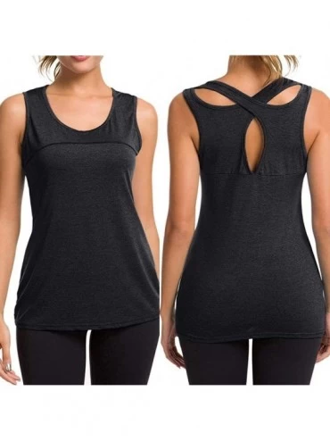 Camisoles & Tanks Workout Clothes for Women Cute Open Back Yoga Tops Muscle Tank Running Tank Tops Lightweight Soft Athletic ...