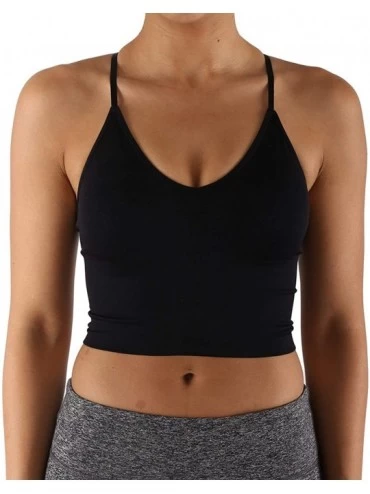 Shapewear Women's Core Compression Crop Bra Top with Removable Pad - 70_black - CT18SDAQRMZ $16.46