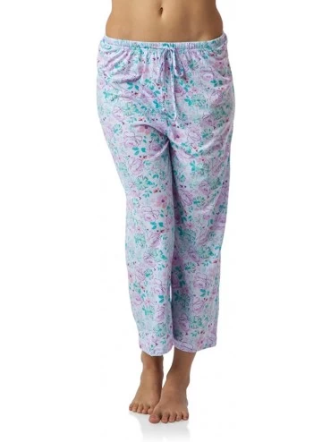 Sets Women's Short Sleeve Capri Pajama Set - Flower/Purple - CQ12K9W5F1J $24.16