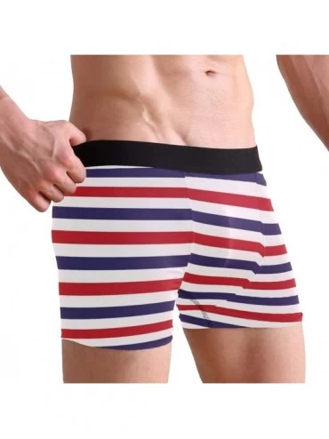 Boxer Briefs Blue and Red Striped Mens Boxer Briefs Underwear Breathable Stretch Boxer Trunk with Pouch - Blue - C318M9AYX6Q ...