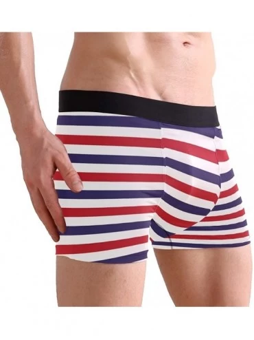 Boxer Briefs Blue and Red Striped Mens Boxer Briefs Underwear Breathable Stretch Boxer Trunk with Pouch - Blue - C318M9AYX6Q ...