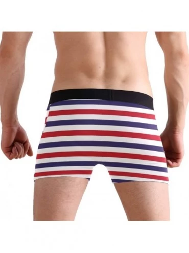 Boxer Briefs Blue and Red Striped Mens Boxer Briefs Underwear Breathable Stretch Boxer Trunk with Pouch - Blue - C318M9AYX6Q ...