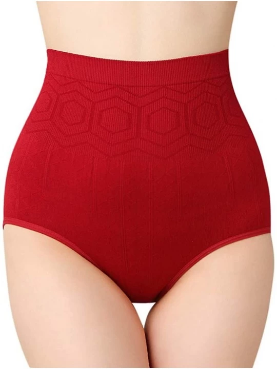 Shapewear Women's Shapewear Underpants Body Shaping Pants Belly Pants Hip Raise Waist Postpartum Corset Pants - D Red - C8193...