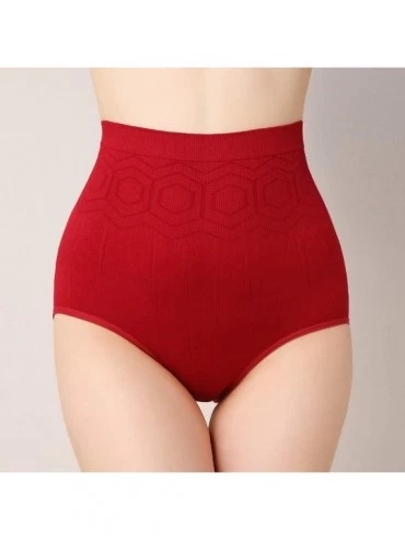 Shapewear Women's Shapewear Underpants Body Shaping Pants Belly Pants Hip Raise Waist Postpartum Corset Pants - D Red - C8193...