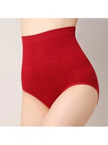 Shapewear Women's Shapewear Underpants Body Shaping Pants Belly Pants Hip Raise Waist Postpartum Corset Pants - D Red - C8193...