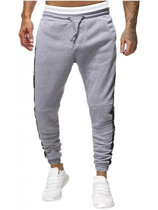 Thermal Underwear Men Fleece Jogger Pants Solid Low Rise Sweatpants Closed Bottom Drawstring Lightweight Slacks for Gym Runni...