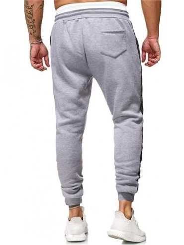 Thermal Underwear Men Fleece Jogger Pants Solid Low Rise Sweatpants Closed Bottom Drawstring Lightweight Slacks for Gym Runni...