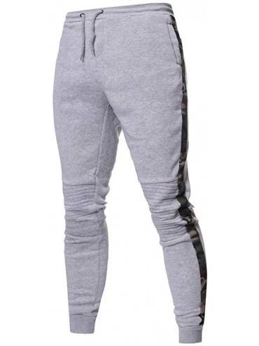 Thermal Underwear Men Fleece Jogger Pants Solid Low Rise Sweatpants Closed Bottom Drawstring Lightweight Slacks for Gym Runni...