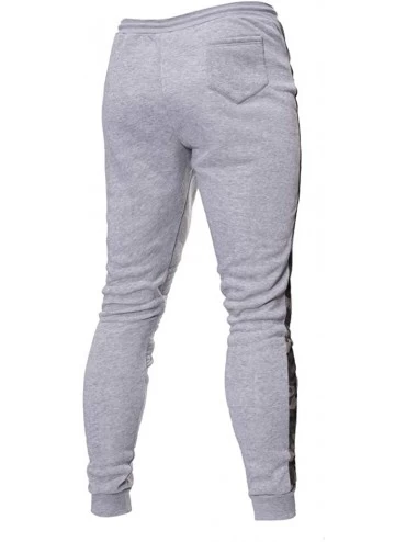 Thermal Underwear Men Fleece Jogger Pants Solid Low Rise Sweatpants Closed Bottom Drawstring Lightweight Slacks for Gym Runni...