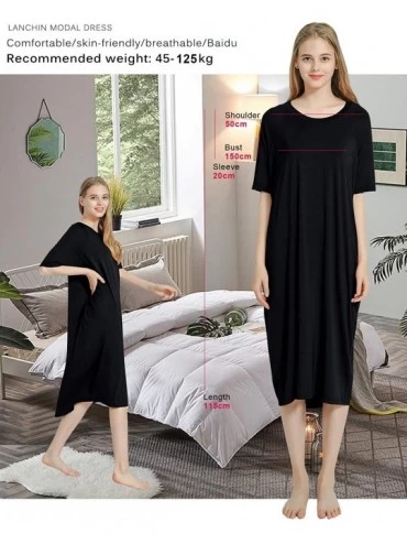 Nightgowns & Sleepshirts Women's Nightdresses Nightshirts Dressing Gown- Nightwear Pyjamas- Short Sleeves Lingerie Sleepwear ...