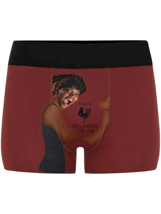 Boxer Briefs Custom Men's Boxer Briefs with Funny Photo Face- Personalized Novelty Underwear This Belongs to Me in Black - Mu...