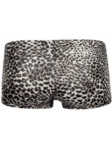 G-Strings & Thongs Sexy Men's Mini Low Waist Small Boxer Underwear Leopard Underwear Bulge Pouch Underpants - Balck - CP19COL...