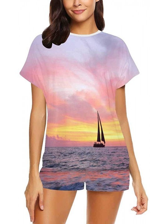 Sailboat Sunset Ocean Horizon Women's Lightweight Pajama Set- Short ...