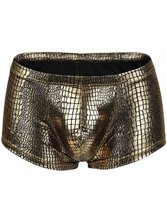 Mens Underpants- Metallic Solod Boxer Shorts Swim Trunks Underwear Soft ...