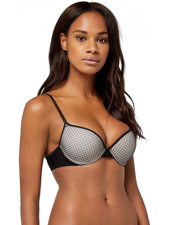 Bras Women's Push Up Lace Bra - Black Beauty - CI18KWQS8CM $27.55