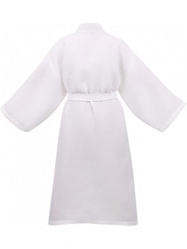 Robes Women's Cotton Lightweight Waffle Weave Spa Robe with Pockets - White - CA110ZE7PC9 $37.28