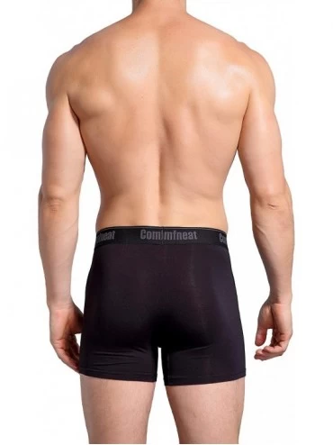 Boxer Briefs Men's 4-Pack Boxer Briefs Bamboo Rayon Ultra Soft Comfy Underwear with Fly - Black 4-pack - C218UEKSI74 $18.33