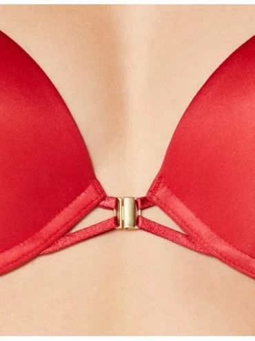 Bras Women's Push-Up Front Closure Microfibre Bra - Red Scooter - C518Z99OTYO $14.64