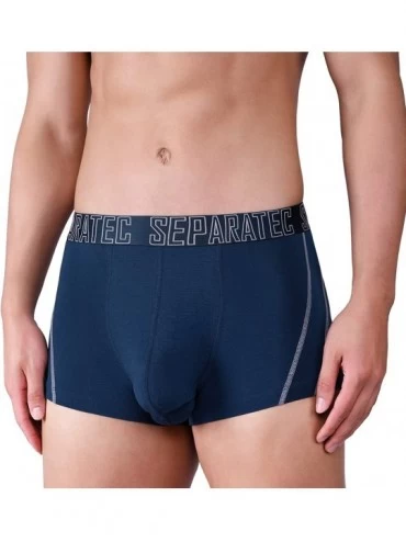 Trunks Men's Underwear 3 Pack Soft and Breathable Bamboo Rayon Separated Pouch Trunks - Navy Blue - CE18I6I0CO3 $31.44