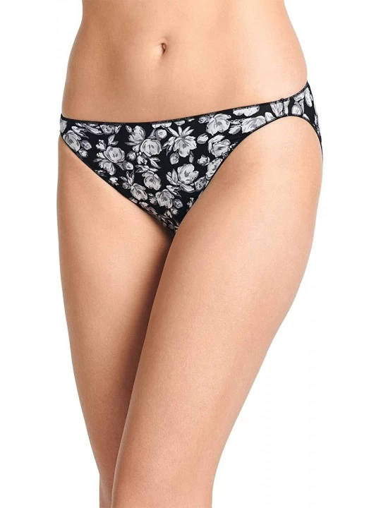Panties Women's Underwear No Panty Line Promise Tactel String Bikini - Midnight Poppy - CC18OCYTYTR $13.70