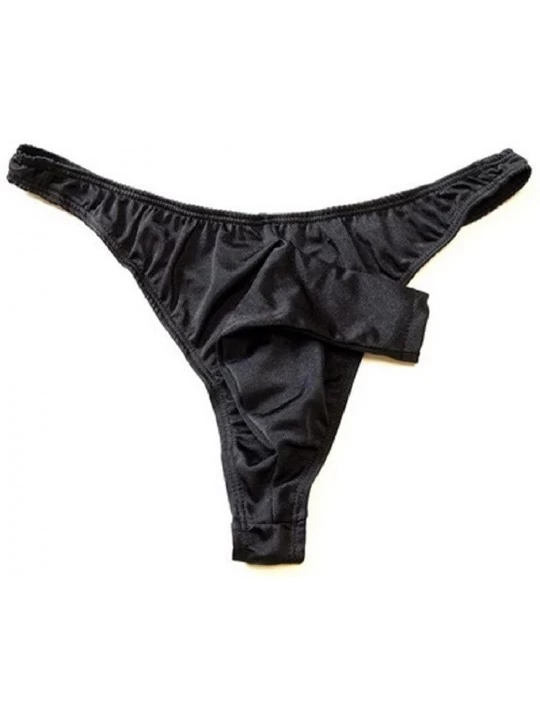 G-Strings & Thongs G-String Thong Briefs Men's Sheath Open Underpant Underwear - Black - CJ11OQ5KQVZ $12.69