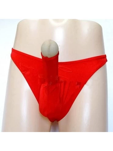 G-Strings & Thongs G-String Thong Briefs Men's Sheath Open Underpant Underwear - Black - CJ11OQ5KQVZ $12.69