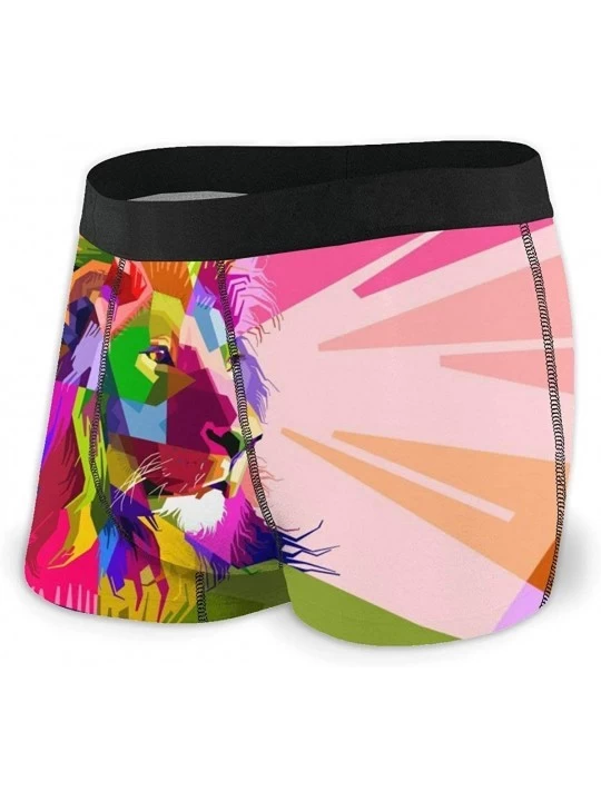 Boxer Briefs Underwear Men's Boxer Briefs Geometric Lion Men's Underwear Comfortable - Black - C91960WMHSC $14.83