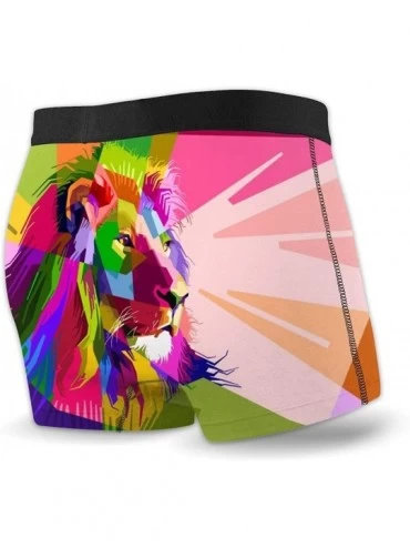 Boxer Briefs Underwear Men's Boxer Briefs Geometric Lion Men's Underwear Comfortable - Black - C91960WMHSC $14.83