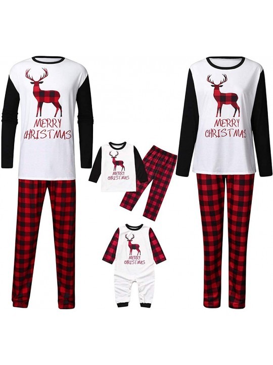 Christmas Matching Family Pajamas Set- Dads Plaid Deer Printed Xmas ...